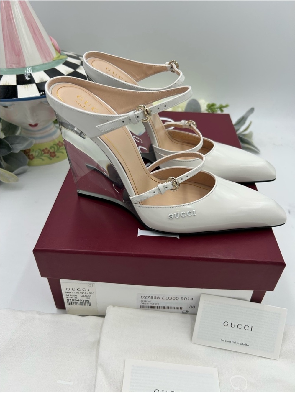Women’s Gucci Christy patent leather wedge mule size 38 made in Italy - Picture 11 of 11